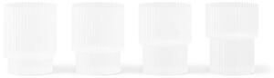 Ferm Living Poháriky na panáky Ripple set 4ks, frosted