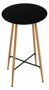 Barový stôl vo farbe čierna a dub na štyroch kovových nohách (k261521)