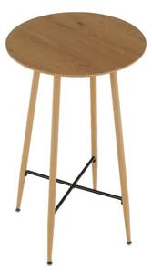 Barový stôl vo farbe dub na štyroch kovových nohách (k261522)