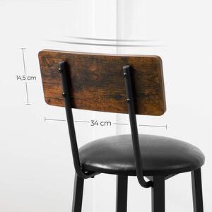 VASAGLE Súprava dvoch barových stoličiek 39 x 100 x 39 cm