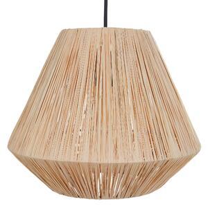 Závesná lampa prírodná slamené tienidlo čierna kovová objímka na žiarovku boho stropné svietidlo spálňa obývačka