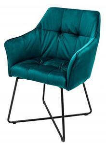 Loft Velvet stolička zeleno-modrá