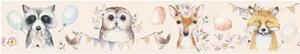 Marburg Nástenná bordúra pastelová ZVIERATKA do detskej izby Vzor: Biele zvieratá
