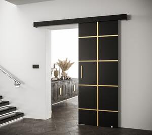 Posuvné dvere so zlatými úchytmi SALOME 3 - čierne