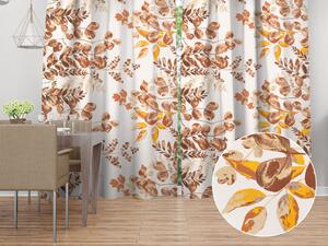 Biante Bavlnený záves Sandra SA-530 Hnedý eukalyptus na bielom 150x140 cm