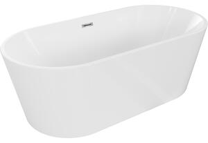 Mexen Luna voľne stojaca vaňa 140 x 75 cm, biela, prepad chróm - 52031407500-01
