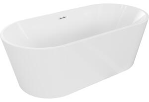 Mexen Luna, voľne stojaca vaňa 150 x 75 cm, biela, biely prepad, 52031507500-20