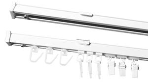 Stropná hliníková koľajnica SMART - dvojradová Dĺžka: 120cm, Typ príslušenstva: Bežce s háčikmi