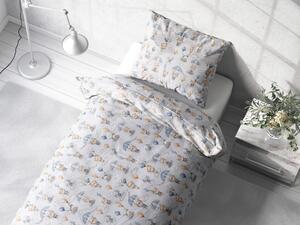 Biante Detské bavlnené posteľné obliečky Sandra SA-469 Zvieratká s padákmi na svetlo modrom Jednolôžko 140x200 a 70x90 cm