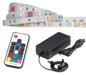ECOLIGHT LED pásik - RGB - 5m - 30LED/m - IP20 - rádiový DIAĽKOVÝ OVLÁDAČ K17 - komplet