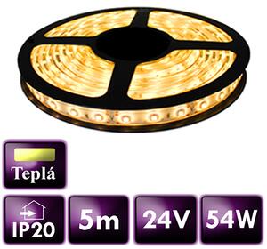 ECOLIGHT LED pásik - SMD 2835 - 5m - 60LED/m - 10,8 W/m - 24V - IP20 - teplá biela