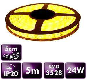ECOLIGHT LED pásik - SMD 2835 - 5m - 60LED/m - 4,8W/m - IP20 - žltá