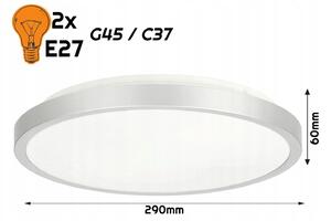BERGE LED Plafond 2xE27 IP20 SEMO-R STRIEBORNÁ