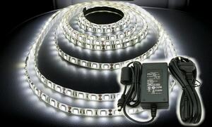 ECOLIGHT LED pásik KOMPLET - SMD 5050 - 5m - 300/5m - 72W - studená biela + konektor a zdroj