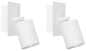 Sada 2 kovových nástenných svietidiel biela 12 cm nastaviteľné tienidlá nástenná lampa glamour industriálny dizajn
