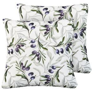 Sada 2 vonkajších dekoratívnych vankúšov viacfarebná polyester 45 x 45 cm vzor listov záhradné doplnky