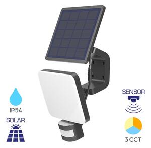 Braytron solárne LED nástenné svietidlo do exteriéru 15 W, 1500 lm, s pohybovým senzorom, 3 farby svetla (teplá/neutrálna/studená), bezdrôtové vonkajšie svietidlo, odolné voči poveternostným vplyvom