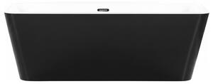 Vaňa čierna sanitárny akrylát 170 x 80 cm oválna pre jednu osobu minimalistický dizajn