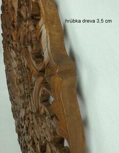 Dekorácia na stenu Mandala ISABELL, 90 cm, teakové drevo, okrúhla