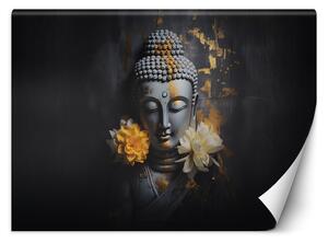 Fototapeta Sivý Budha a kvety Materiál: Vliesová, Rozmery: 200 x 140 cm
