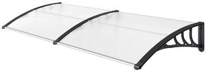 Strieška Outsunny na vchodové dvere 80 x 195 x 23 cm 5 mm polykarbonát hliník transparentný B70-047