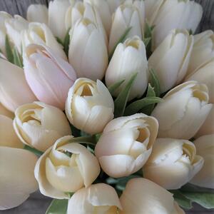 Tulipán umelý bielo-fialový jemne bielený 43cm, cena za 1ks