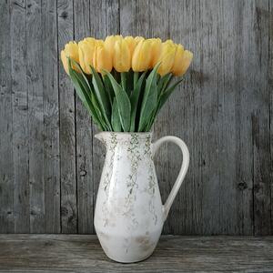 Tulipán umelý žltý jemne bielený 43cm, cena za jeden kus