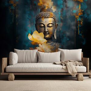 Fototapeta Budha a zlaté kvety Materiál: Vliesová, Rozmery: 200 x 140 cm