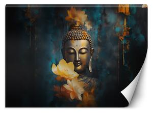 Fototapeta Budha a zlaté kvety Materiál: Vliesová, Rozmery: 200 x 140 cm