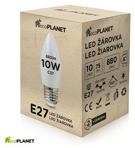 BERGE LED žiarovka - ecoPLANET - E27 - 10W - sviečka - 880Lm - neutrálna biela