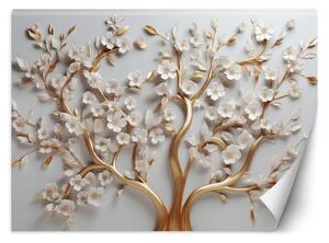 Fototapeta Biele kvety magnólie na zlatých konároch Materiál: Vliesová, Rozmery: 200 x 140 cm