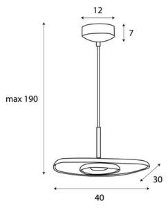 MAXLIGHT P0560 - LED Luster na lanku DEUX LED/5W/230V čierna