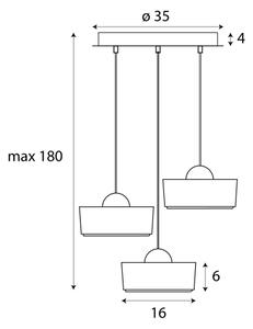 MAXLIGHT P0543 - LED Luster na lanku LIPARI LED/22W/230V pr. 35 cm číra
