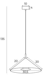 MAXLIGHT P0505 - LED Luster na lanku VULCANO LED/5W/230V pr. 30,5 cm biela