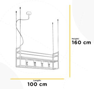 ONLI - Luster na lanku s poličkou JEFFER 4xE27/22W/230V biela