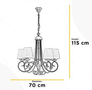 ONLI - Luster na reťazi POMPEI 5xE14/6W/230V bronzová
