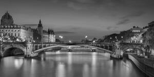 Obraz oslňujúca panoráma Paríža v čiernobielom prevedení - 100x50