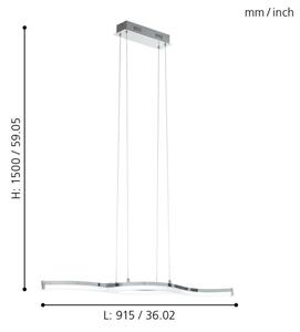 Eglo 96101 - LED luster LASANA 2 2xLED/10,5W/230V