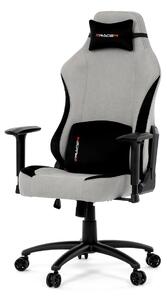 Autronic - Herní křeslo, stříbrná látka, houpací mechanismus, polohování opěradla 90°-180°, 3D područky, polštáře z paměťové pěny, - KA-F12 SIL2