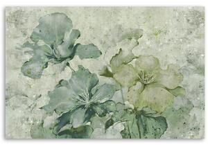 Obraz na plátne Akvarel so zelenými kvetmi Rozmery: 60 x 40 cm