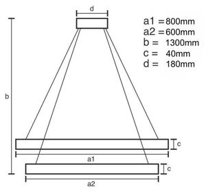 LED Stmievateľný luster na lanku LED/100W/230V 3000-6500K + diaľkové ovládanie