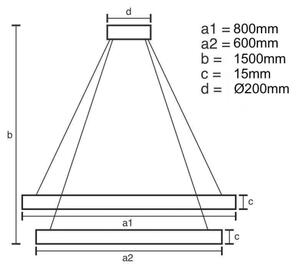 LED Stmievateľný luster na lanku LED/90W/230V 3000-6500K + diaľkové ovládanie