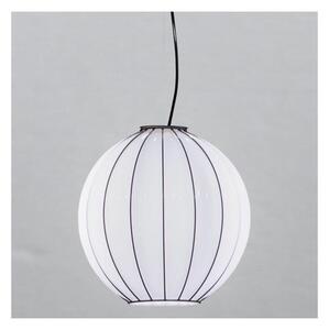 SIRU - Luster na lanku SFERA 1xE27/60W/230V pr. 32 cm čierna/biela benátske sklo