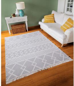 Sivo-biely bavlnený koberec Oyo home Duo, 60 x 100 cm