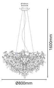 Krištáľový luster na lanku 13xG9/40W/230V chróm