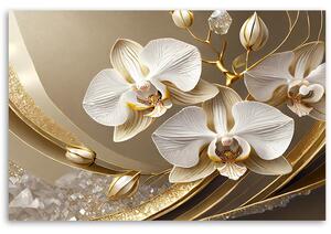 Obraz na plátne Zlatý kvet orchidey 3D Rozmery: 60 x 40 cm