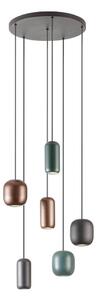 Redo 01-3482 - Luster na lanku BOOM 6xGU10/10W/230V pr. 48 cm čierna/zelená/hnedá