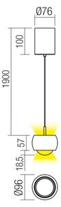 Redo 01-3546 - LED Luster na lanku AVES LED/12W/230V pr. 9,6 cm CRI 90 biela