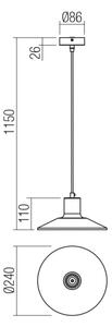 Redo 01-4054 - Luster na lanku FRESNO 1xE27/42W/230V pr. 24 cm