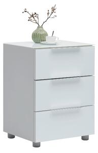 NOČNÝ STOLÍK, biela s vysokým leskom, 45,3/60,4/40 cm Voleo - Obývacie zostavy